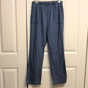 white stag pull on denim jeans